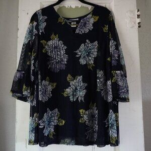 Cathrines Floral‎ Mesh Top 1Xwp